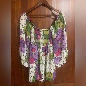 Bisou Bisou Maternity Hearts Top Sz S EUC